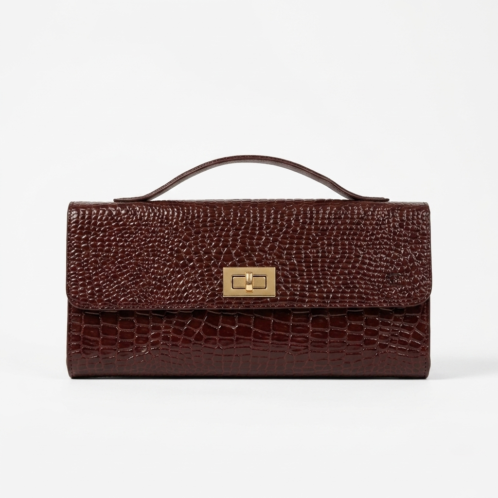 Long Clutch Croco With Handle - Gambar 2