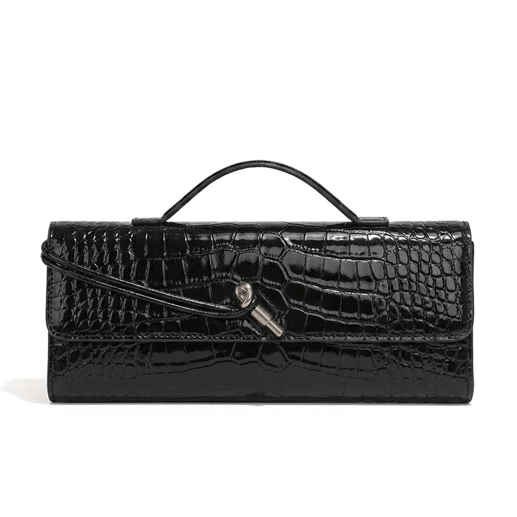 Long Clutch Croco BV Andiamo With Handles - Gambar 3