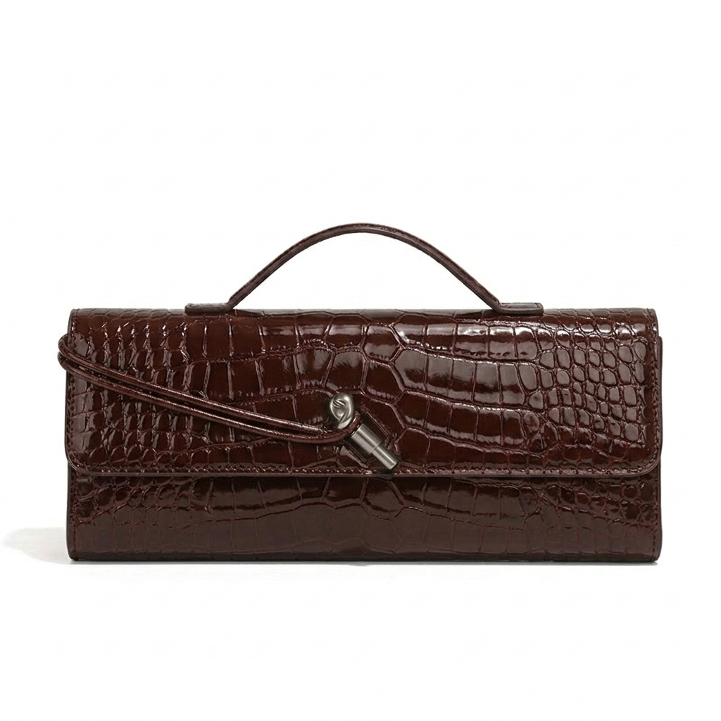 Long Clutch Croco BV Andiamo With Handles - Gambar 4