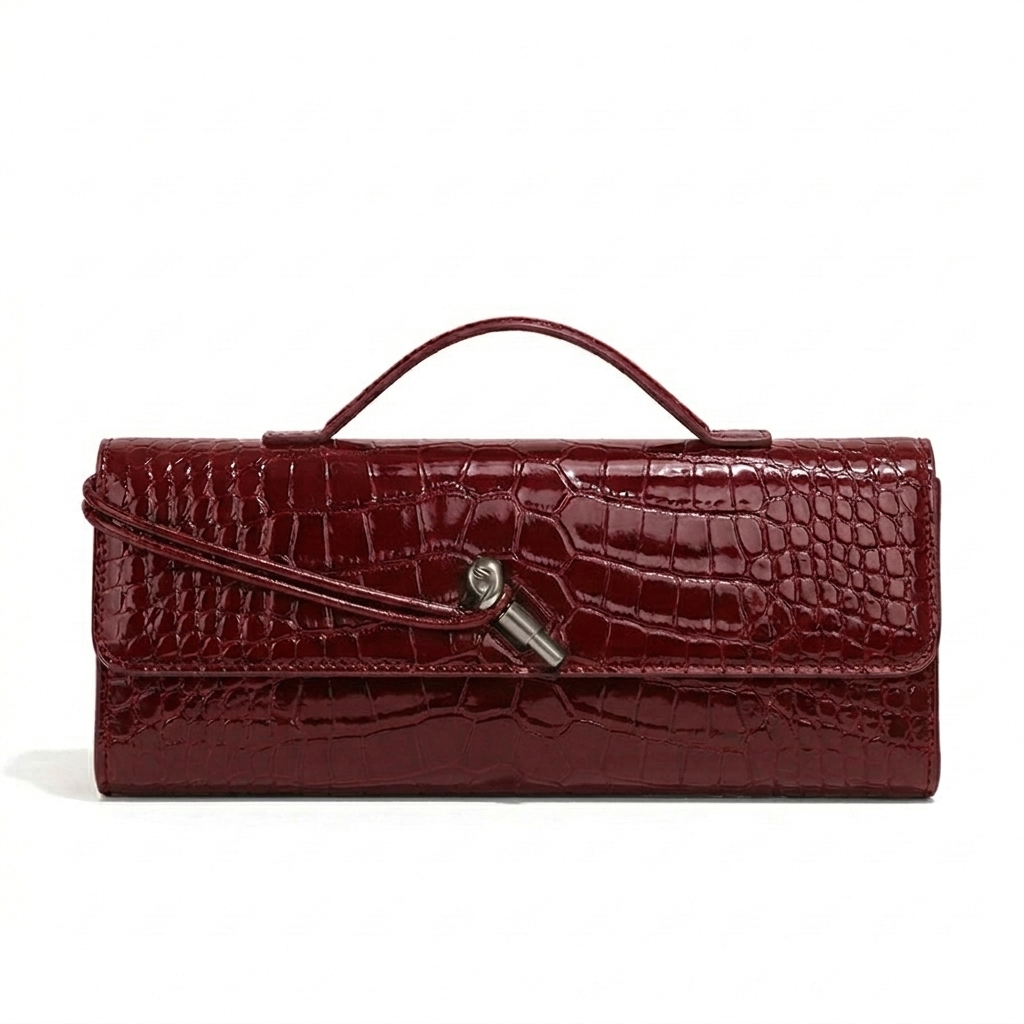 Long Clutch Croco BV Andiamo With Handles - Gambar 2